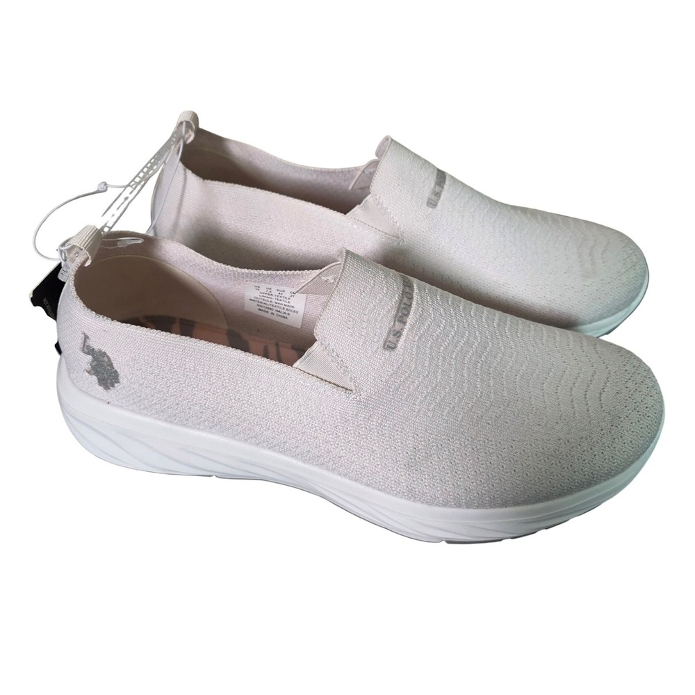 US Polo‎ Assn Halia-K Womens Slip On Sneakers White NW12980 Size 10